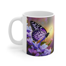 Load image into Gallery viewer, February Amethyst Birth Month Colors Fairies &amp; Butterflies #4 Mug 11oz mug AI-Generated Artwork
