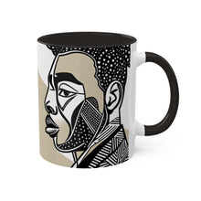 Load image into Gallery viewer, Colors of Africa Pop Art Colorful #4 AI 11oz Black Accent Coffee Mug
