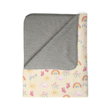 Load image into Gallery viewer, Fleece Sherpa Blanket Pastel Rainbows &amp; Butterflies
