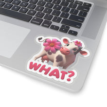 Load image into Gallery viewer, Cute Pink Cow What did I Do, Stickers, Laptop, Whimsical Cow, #1
