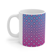 Load image into Gallery viewer, Polka Dot Pink &amp; Purple Ceramic Mug 11oz Design Wrap-a-round
