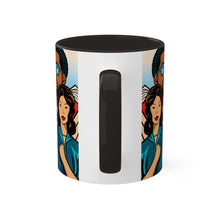 Load image into Gallery viewer, Colors of Africa Pop Art Black Colorful #20 AI 11oz Black Accent Coffee Mug
