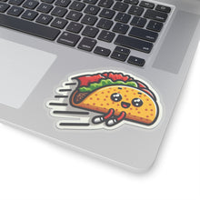 Load image into Gallery viewer, Funny Flying Taco Vinyl Sticker, Foodie, Mouthwatering, Whimsical, Fast Food #4
