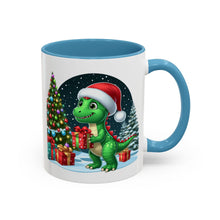 Load image into Gallery viewer, Mug Dinosaur Gifts Santa Hat Holiday Coffee Cup 11, 15oz
