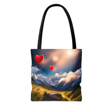 Load image into Gallery viewer, Mountain Red Skies Series #1 Tote Bag AI Artwork 100% Polyester
