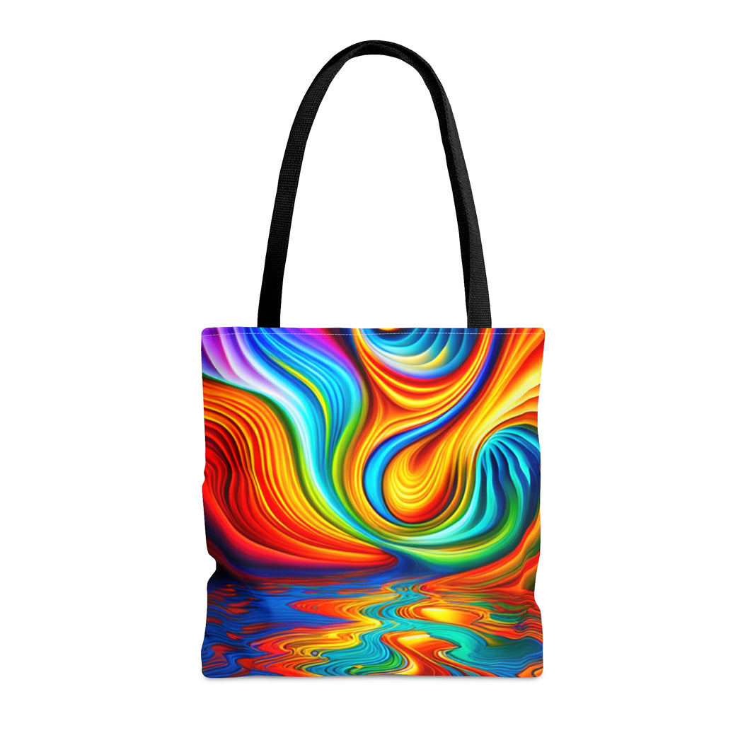 Reflections Tye Dye Swirls and Ripples Tote Bag AI Artwork 100% Polyester #5