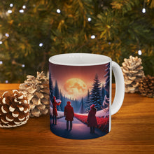 Load image into Gallery viewer, Winter Scene That time of Year caroling  #1 Mug 11oz mug AI-Generated Artwork
