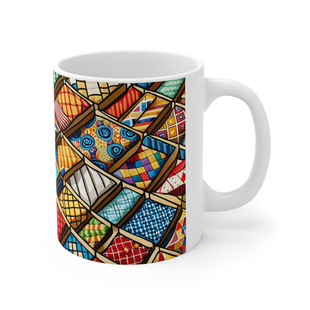 Old Fashion Quilt Anything Pattern #8 Mug 11oz mug AI-Generated Artwork