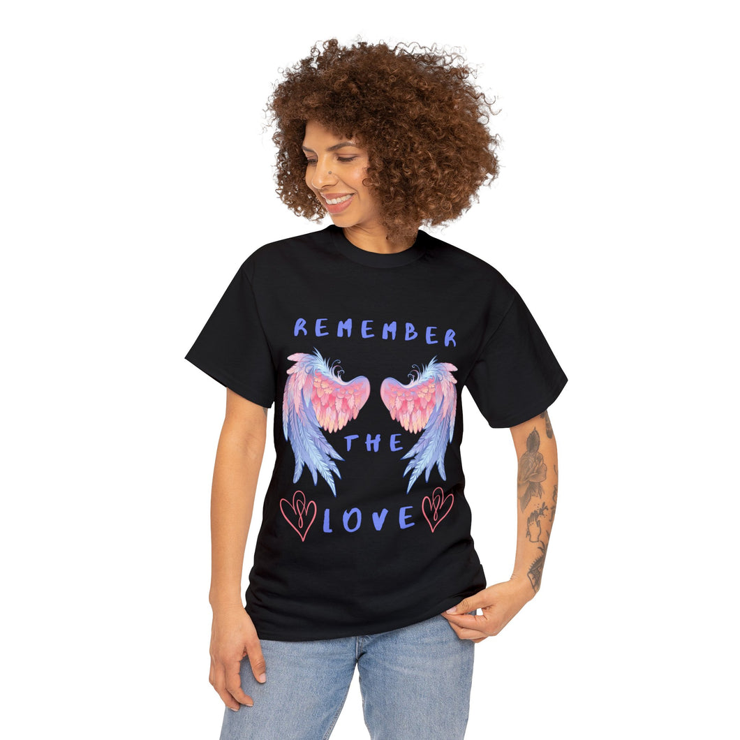 Remember the Love Black Unisex Heavyweight 100% Cotton T-shirt