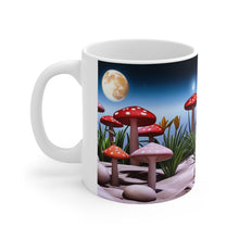 Load image into Gallery viewer, Lunar Moon Scene Toadstools and Lillies #1 Mug 11oz mug AI-Generated Artwork
