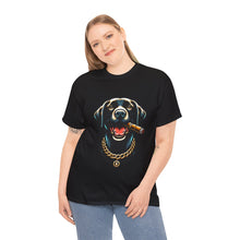 Load image into Gallery viewer, Muse Wearable The Dog Life Black Labrador Cigar Gold Chain Crewneck T-Shirt
