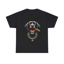 Load image into Gallery viewer, Muse Wearable The Dog Life Black Labrador Cigar Gold Chain Crewneck T-Shirt
