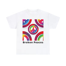 Load image into Gallery viewer, Broken Peaces Sign Symbol Unisex Heavyweight 100% Cotton T-Shirt
