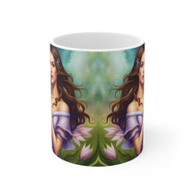 Load image into Gallery viewer, February Amethyst Birth Month Colors Fairies &amp; Butterflies #1 Mug 11oz mug AI-Generated Artwork
