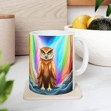 Load image into Gallery viewer, Beautiful Owl Standing in a Sea of Colors #12 Mug 11oz mug AI-Generated Artwork
