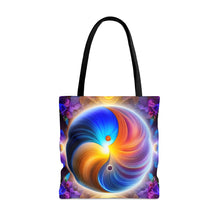 Load image into Gallery viewer, Ying Infinite Beauty Spiral Fusion of Colors #2 Tote Bag AI Artwork 100% Polyester
