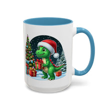 Load image into Gallery viewer, Mug Dinosaur Gifts Santa Hat Holiday Coffee Cup 11, 15oz
