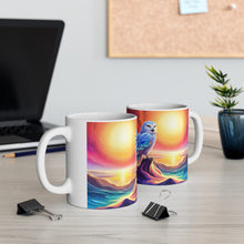 Load image into Gallery viewer, Beautiful Owl Standing in a Sea of Colors #8 Mug 11oz mug AI-Generated Artwork
