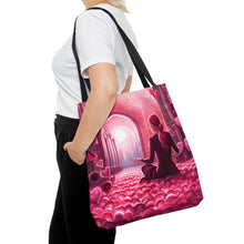 Load image into Gallery viewer, Meditation the Pink Heart Series #4 Tote Bag AI Artwork 100% Polyester
