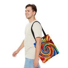 Load image into Gallery viewer, Earth Spiral Tye Dye Swirls and Ripples Tote Bag AI Artwork 100% Polyester #11
