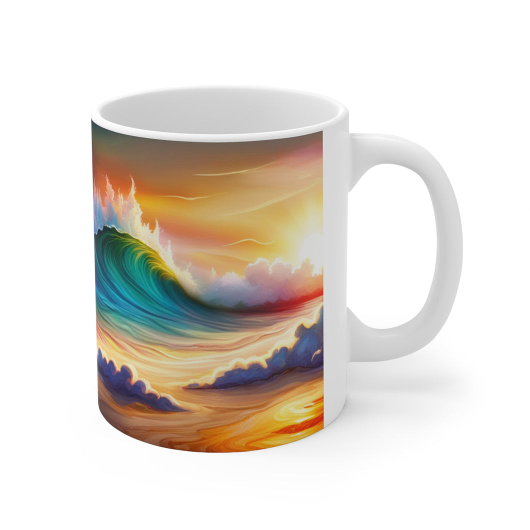 Pastel Sea-life Sunset #6 Ceramic Mug 11oz mug AI-Generated Artwork
