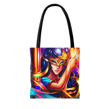 Load image into Gallery viewer, Mardi Gras Ribbon Mask #2 Tote Bag AI Artwork 100% Polyester
