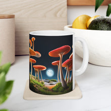 Load image into Gallery viewer, Full Moon and Skinny Mushrooms Fantasy Art #5 Ceramic Mug 11oz AI Generated Artwork
