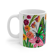 Load image into Gallery viewer, October Tourmaline Birth Month Colors Fairies &amp; Butterflies #1 Mug 11oz mug AI-Generated Artwork
