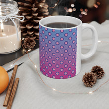 Load image into Gallery viewer, Polka Dot Pink &amp; Purple Ceramic Mug 11oz Design Wrap-a-round
