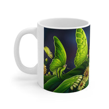 Load image into Gallery viewer, August Peridot Birth Month Colors Fairies &amp; Butterflies #3 Mug 11oz mug AI-Generated Artwork
