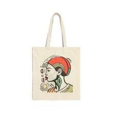 Load image into Gallery viewer, Colors of Africa Queen Sista #10 Peach 100% Cotton Canvas Tote Bag 15&quot; x 16&quot;
