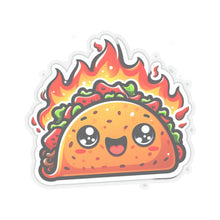 Load image into Gallery viewer, Flaming Hot Taco Vinyl Sticker, Foodie, Mouthwatering, Whimsical, Fast Food #7
