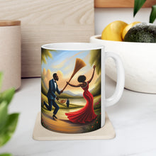 Load image into Gallery viewer, Traditional African American Culture Red Dress Bride and Groom Jumping the Broom Ceremony Ceramic Mug 11oz
