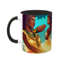 Load image into Gallery viewer, Colors of Africa Pop Art Colorful #7 AI 11oz Black Accent Coffee Mug
