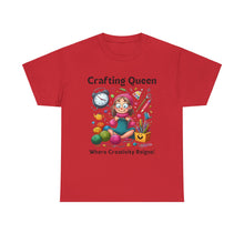 Load image into Gallery viewer, Crafting Queen: Where Creativity Reigns, Knitting 100% Cotton Classic T-shirt
