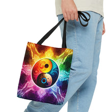 Load image into Gallery viewer, Ying Infinite Beauty Electricity Fusion of Colors #6 Tote Bag AI Artwork 100% Polyester
