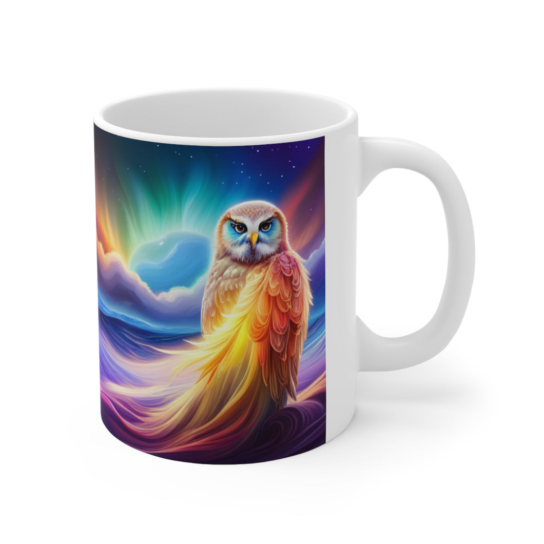 Beautiful Owl Standing in a Sea of Colors #7 Mug 11oz mug AI-Generated Artwork