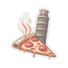 Load image into Gallery viewer, Leaning Tower of Pisa Pizza Slice Foodie Vinyl Stickers, Laptop, Journal, #22
