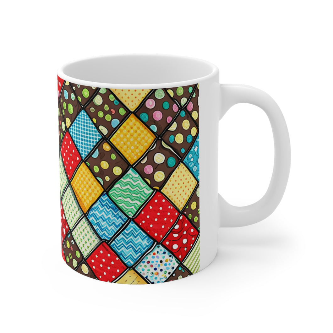 Old Fashion Quilt Anything Pattern #5 Mug 11oz mug AI-Generated Artwork
