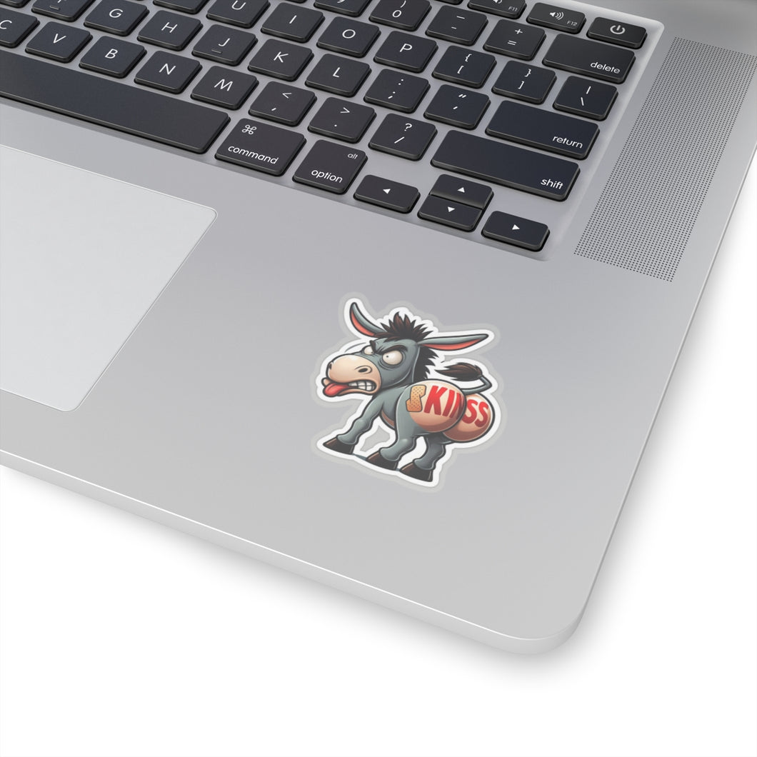 Funny Angry Stubborn Mule Vinyl Stickers, Laptop, Journal, Whimsical, Humor #2