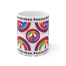 Load image into Gallery viewer, Broken Peaces Symbol Ceramic Mug 11oz Design Repeats
