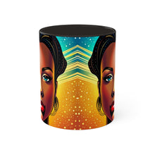 Load image into Gallery viewer, Colors of Africa Pop Art Colorful #14 AI 11oz Black Accent Coffee Mug
