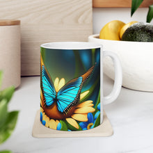 Load image into Gallery viewer, December Blue Topaz Birth Month Colors Fairies &amp; Butterflies #3 Mug 11oz mug AI-Generated Artwork
