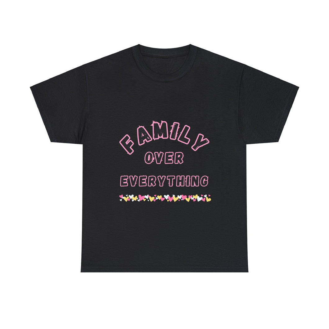 Muse Wearable Pink Border Family Over Everything Unisex Cotton Crewneck T-Shirt