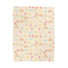 Load image into Gallery viewer, Velveteen Plush Blanket with Rainbows and Butterflies
