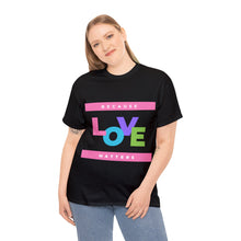 Load image into Gallery viewer, Because Love Matters  Unisex Heavyweight 100% Cotton T-shirt
