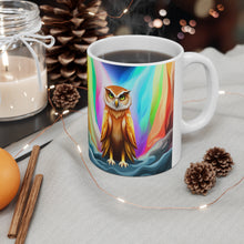 Load image into Gallery viewer, Beautiful Owl Standing in a Sea of Colors #12 Mug 11oz mug AI-Generated Artwork
