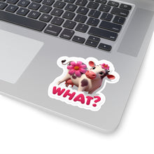 Load image into Gallery viewer, Cute Pink Cow What did I Do, Stickers, Laptop, Whimsical Cow, #1
