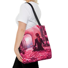 Load image into Gallery viewer, Meditation the Pink Heart Series #4 Tote Bag AI Artwork 100% Polyester
