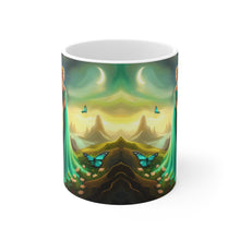 Load image into Gallery viewer, May Emerald Birth Month Colors Fairies &amp; Butterflies #3 Mug 11oz mug AI-Generated Artwork
